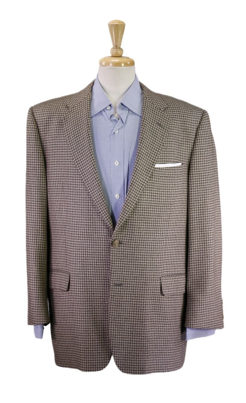 Hickey Freeman Gold Blue Knit Woven Wool Silk Cashmere 2Btn Sportcoat Blazer 42R